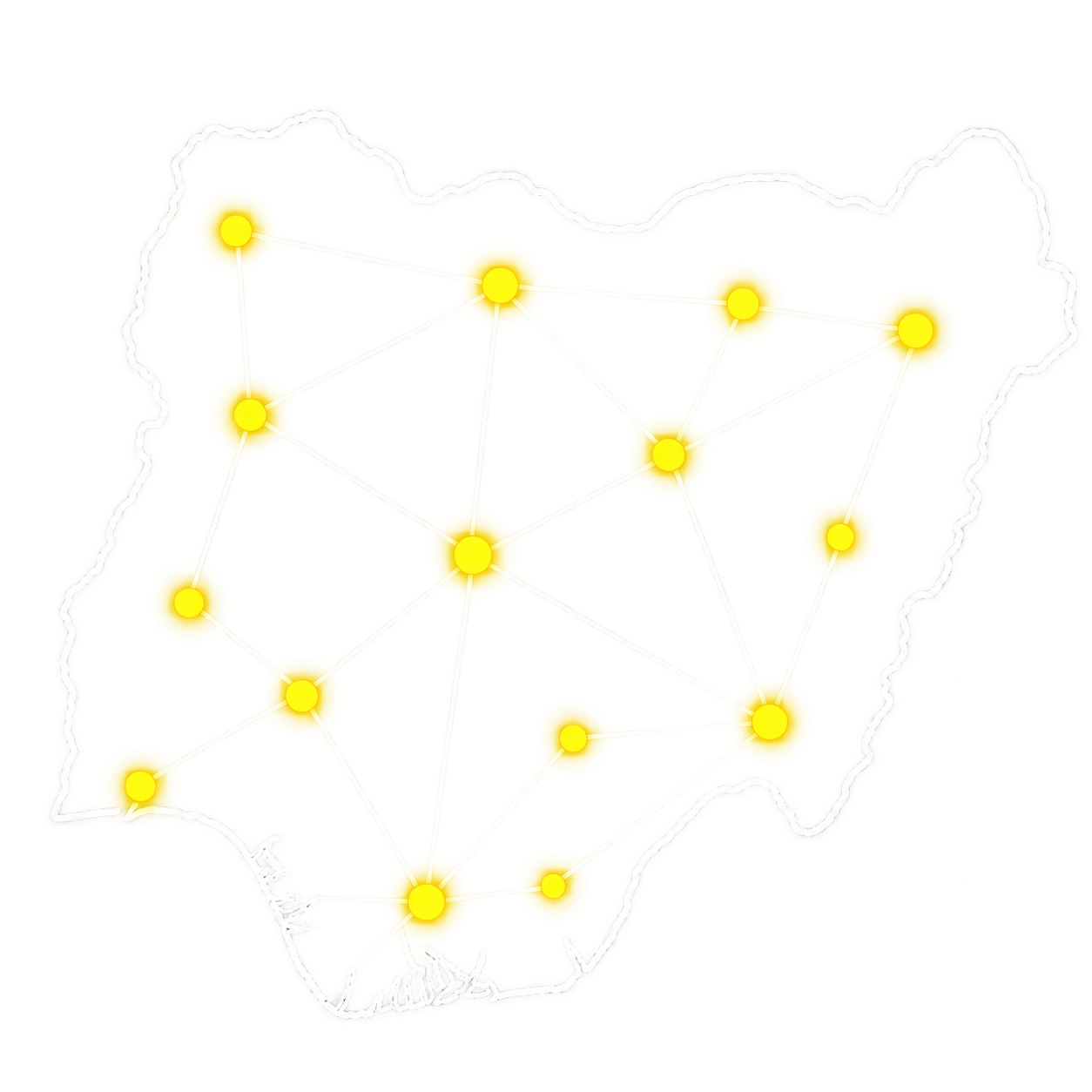 Map of Nigeria showing the hebrew.delivery dark store network and delivery routes